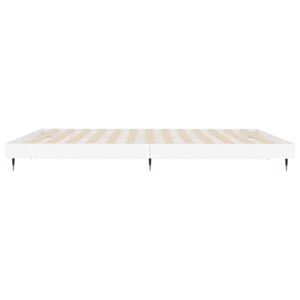 vidaXL gultas rāmis, balts, 160x200 cm, inženierijas koks cena un informācija | Gultas | 220.lv