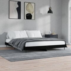 vidaXL gultas rāmis, melns, 160x200 cm, inženierijas koks cena un informācija | Gultas | 220.lv