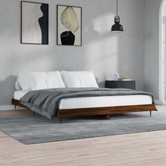 vidaXL gultas rāmis, ozolkoka krāsā, 140x200 cm, inženierijas koks cena un informācija | Gultas | 220.lv