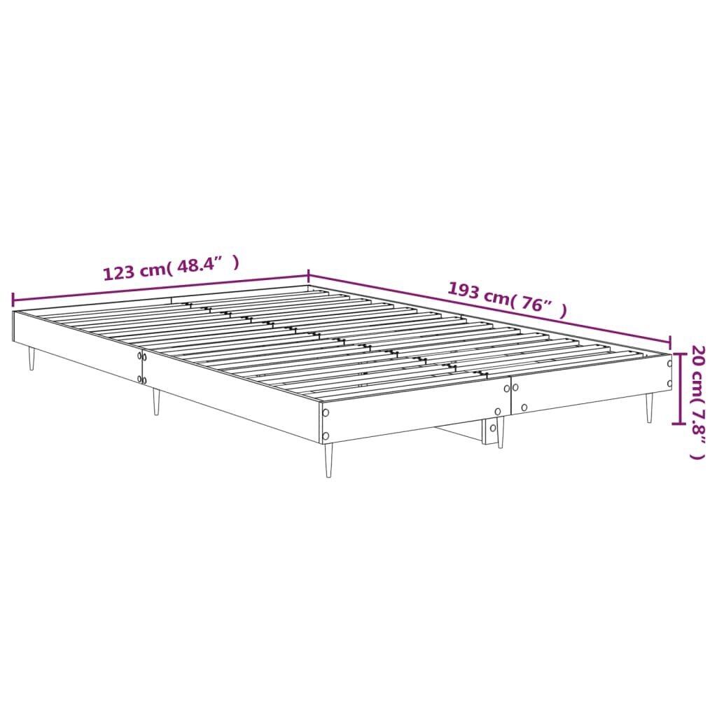 vidaXL gultas rāmis, ozolkoka krāsā, 120x190 cm, inženierijas koks cena un informācija | Gultas | 220.lv