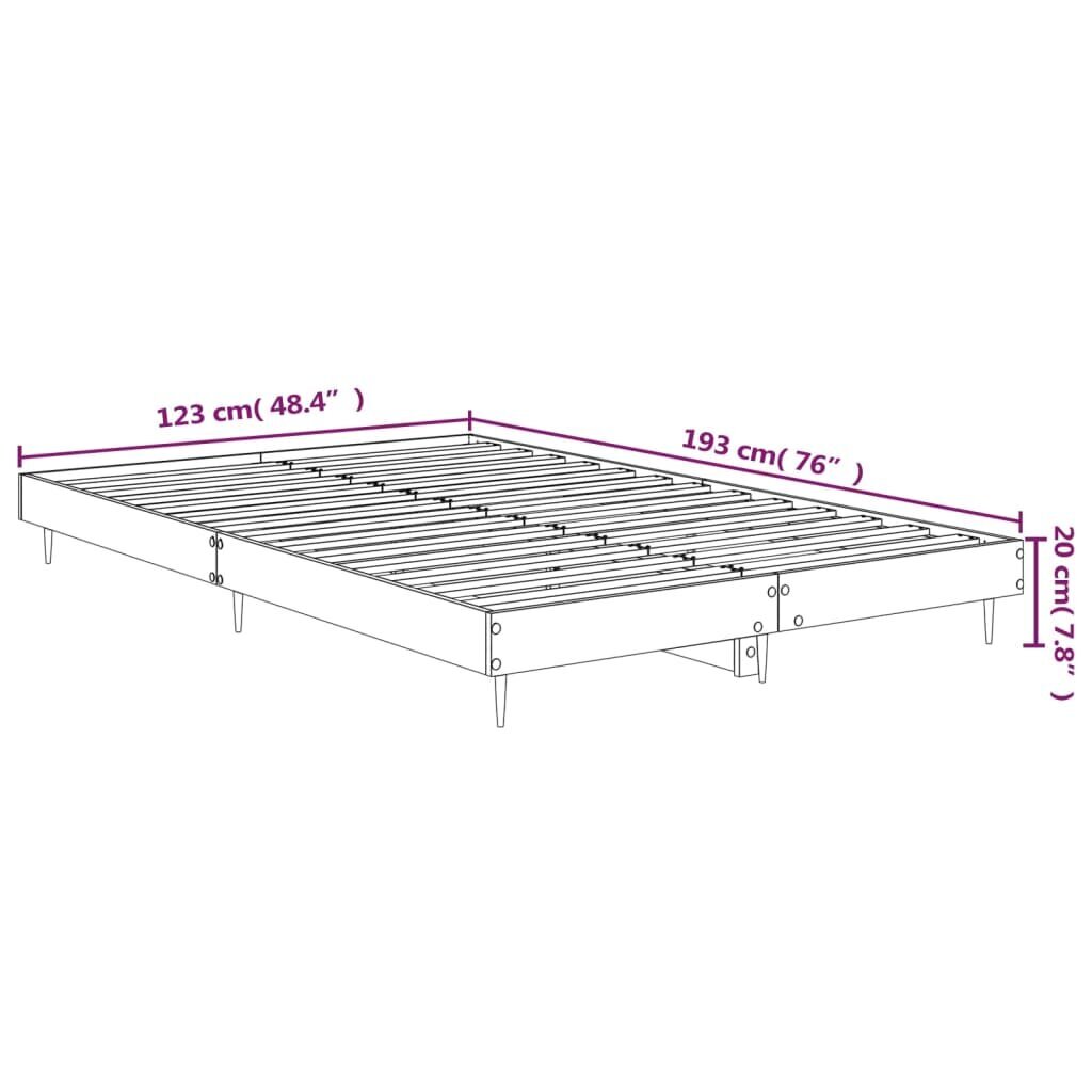 vidaXL gultas rāmis, ozolkoka krāsā, 120x190 cm, inženierijas koks cena un informācija | Gultas | 220.lv