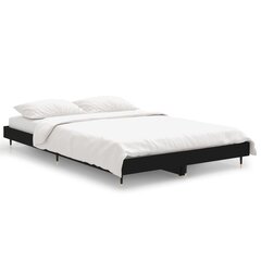vidaXL gultas rāmis, melns, 120x190 cm, inženierijas koks cena un informācija | Gultas | 220.lv