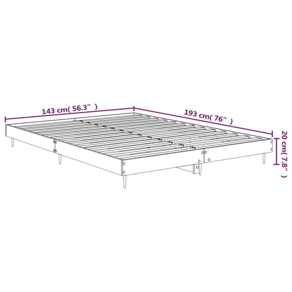 vidaXL gultas rāmis, melns, 140x190 cm, inženierijas koks цена и информация | Gultas | 220.lv