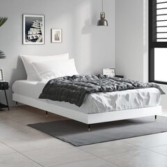 vidaXL gultas rāmis, spīdīgi balts, 90x200 cm, inženierijas koks cena un informācija | Gultas | 220.lv