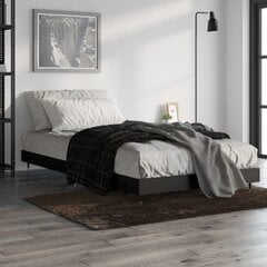vidaXL gultas rāmis, melns, 90x200 cm, inženierijas koks cena un informācija | Gultas | 220.lv