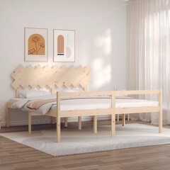 vidaXL gultas rāmis ar galvgali, 6FT, Super King size, masīvkoks цена и информация | Кровати | 220.lv