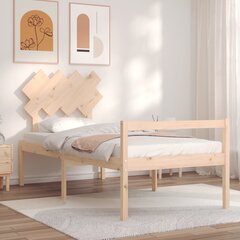 vidaXL gultas rāmis ar galvgali, masīvkoks, 90x200 cm цена и информация | Кровати | 220.lv