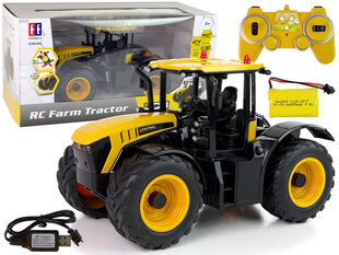 Трактор с дистанционным управлением JCB LED 1:16, желтый цена и информация | Игрушки для мальчиков | 220.lv