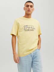 Jack & Jones vīriešu t-krekls 12235487*02, dzeltens 5715419922373 cena un informācija | Vīriešu T-krekli | 220.lv