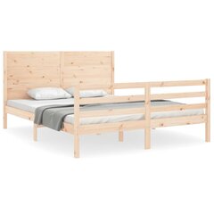 vidaXL gultas rāmis ar galvgali, 5FT, King size izmērs, masīvkoks цена и информация | Кровати | 220.lv