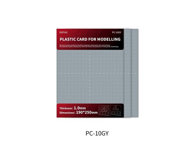 DSPIAE - PC-10GY plastmasas loksnes modelēšanai (1,0 mm plastmasas loksnes 3 gab.), DS56007 cena un informācija | Modelēšanas un zīmēšanas piederumi | 220.lv