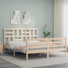 vidaXL gultas rāmis ar galvgali, 5FT, King size izmērs, masīvkoks цена и информация | Кровати | 220.lv