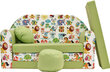 Izvelkamais bērnu dīvāns/gulta Welox Z5, zaļa cena un informācija | Sēžammaisi, klubkrēsli, pufi bērniem | 220.lv
