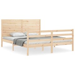 vidaXL gultas rāmis ar galvgali, 5FT, King size izmērs, masīvkoks цена и информация | Кровати | 220.lv