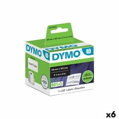 Рулон этикеток Dymo 99014 54 x 101 mm LabelWriter™ Белый Чёрный (6 штук) цена и информация | Канцелярия | 220.lv