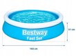 Baseins 183x51cm, Bestway Fast Set, bez filtra цена и информация | Baseini | 220.lv