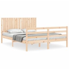 vidaXL gultas rāmis ar galvgali, 5FT, King size izmērs, masīvkoks цена и информация | Кровати | 220.lv