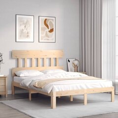 vidaXL gultas rāmis ar galvgali, 140x190 cm, masīvkoks цена и информация | Кровати | 220.lv