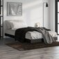 vidaXL gultas rāmis, melns, 90x190 cm, inženierijas koks cena un informācija | Gultas | 220.lv