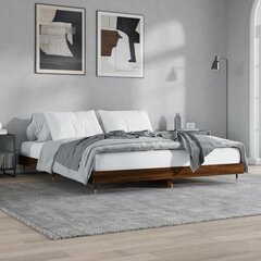 vidaXL gultas rāmis, ozolkoka krāsā, 120x200 cm, inženierijas koks cena un informācija | Gultas | 220.lv