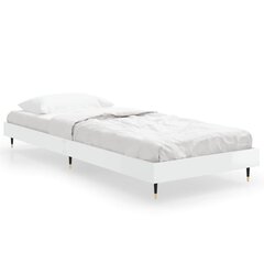 vidaXL gultas rāmis, spīdīgi balts, 75x190 cm, inženierijas koks cena un informācija | Gultas | 220.lv