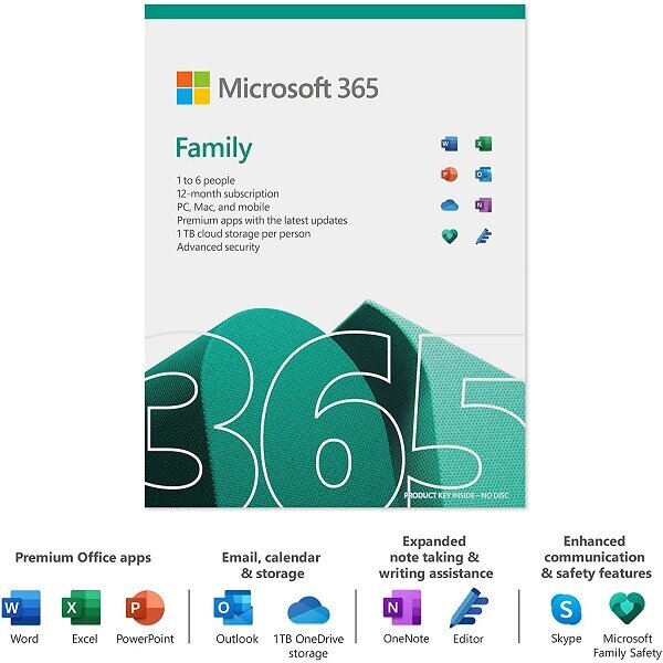 Microsoft Office 365 Family (6 personām) EU цена и информация | Operētājsistēmas | 220.lv