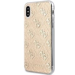 Guess iPhone X/ iPhone XS GUHCPXPCU4GLGO gold hard case 4G Glitter цена и информация | Чехлы для телефонов | 220.lv