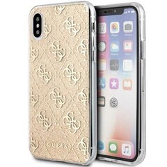 Guess iPhone X/ iPhone XS GUHCPXPCU4GLGO gold hard case 4G Glitter цена и информация | Чехлы для телефонов | 220.lv