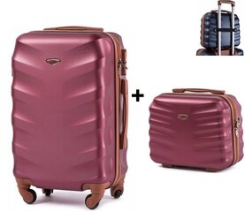 Большой чемодан Wings BS402 L + дорожный кейс, бордовый цена и информация | Чемоданы, дорожные сумки | 220.lv