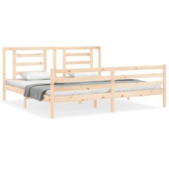 vidaXL gultas rāmis ar galvgali, 6FT, Super King size, masīvkoks цена и информация | Кровати | 220.lv