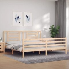 vidaXL gultas rāmis ar galvgali, 6FT, Super King size, masīvkoks цена и информация | Кровати | 220.lv