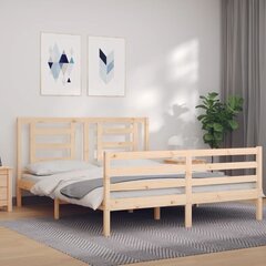 vidaXL gultas rāmis ar galvgali, 5FT, King size izmērs, masīvkoks цена и информация | Кровати | 220.lv