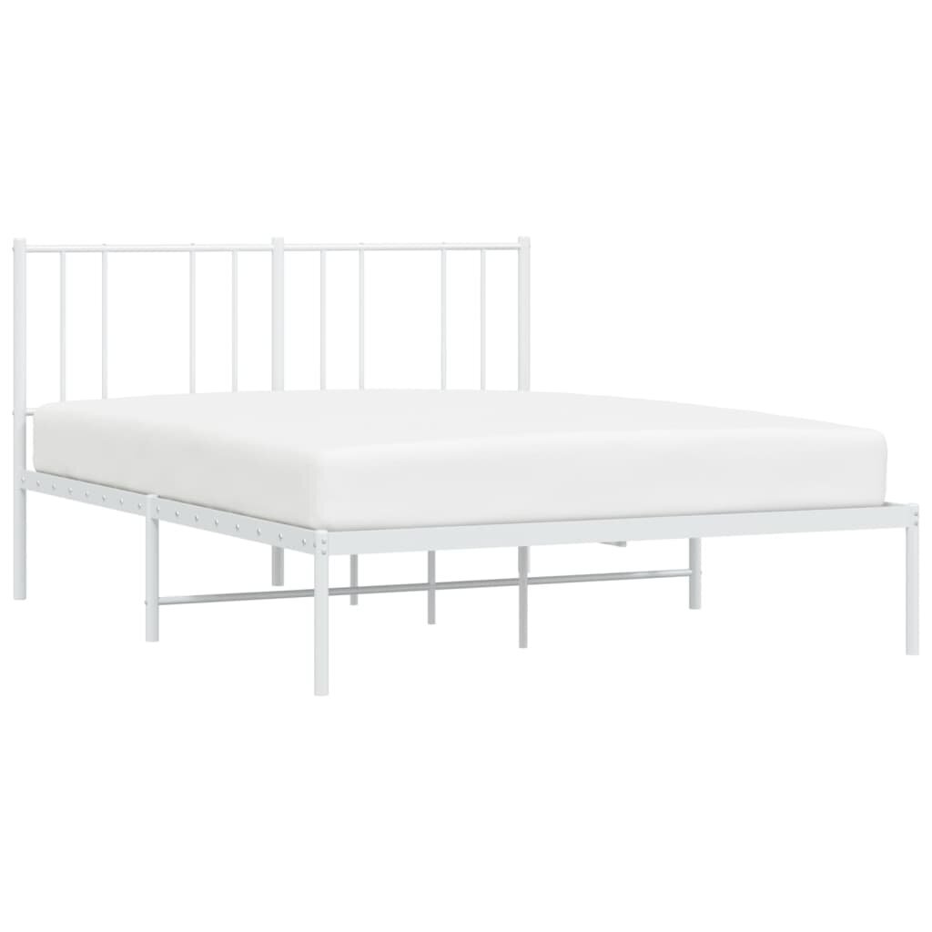 vidaXL gultas rāmis ar galvgali, balts metāls, 120x200 cm цена и информация | Gultas | 220.lv