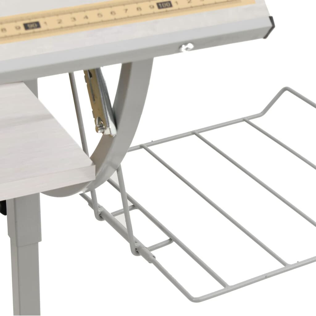 Rokdarbu galds vidaXL, 110x53x(58-87) cm, balts cena un informācija | Datorgaldi, rakstāmgaldi, biroja galdi | 220.lv