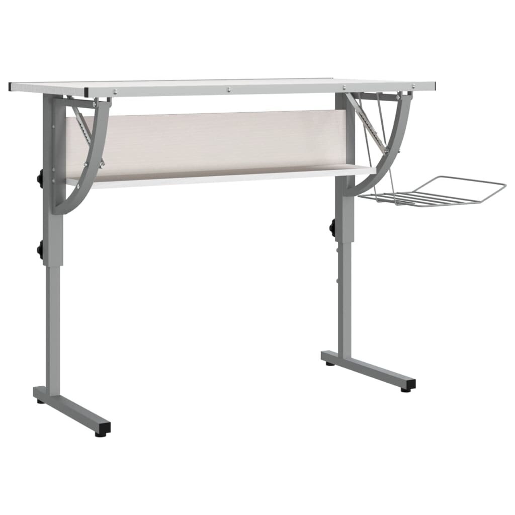 Rokdarbu galds vidaXL, 110x53x(58-87) cm, balts cena un informācija | Datorgaldi, rakstāmgaldi, biroja galdi | 220.lv