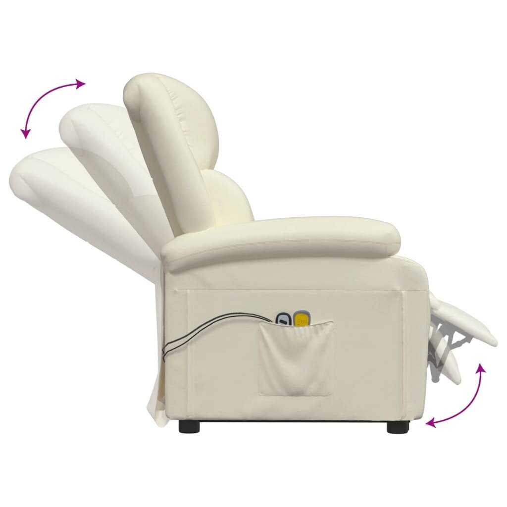 Masāžas krēsls vidaXL, 70x93x98 cm, krēmkrāsas cena un informācija | Atpūtas krēsli | 220.lv