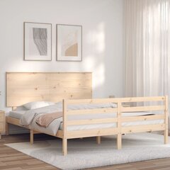 vidaXL gultas rāmis ar galvgali, 5FT, King size izmērs, masīvkoks цена и информация | Кровати | 220.lv