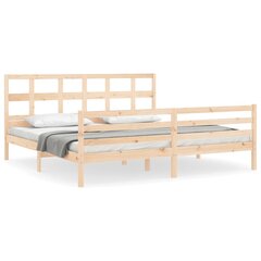 vidaXL gultas rāmis ar galvgali, 6FT, Super King size, masīvkoks цена и информация | Кровати | 220.lv