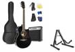 MAX ShowKit melns elektriskās akustiskās ģitāras komplekts ar ģitāras statīvu цена и информация | Ģitāras | 220.lv