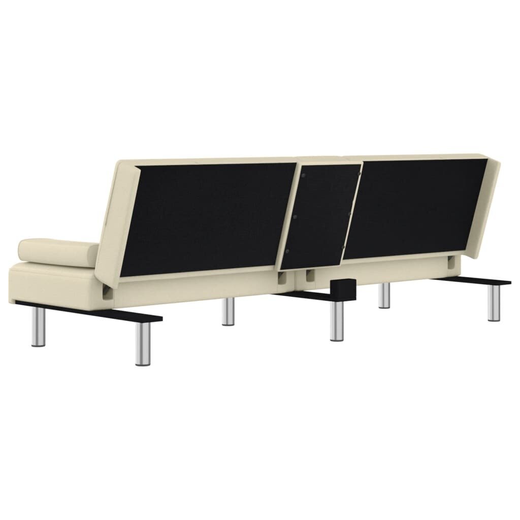 Dīvāns ar glāžu turētājiem vidaXL, 200x89x70 cm, krēmkrāsas цена и информация | Dīvāni | 220.lv