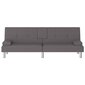 Dīvāns ar glāžu turētājiem vidaXL, 200x89x70 cm, pelēks cena un informācija | Dīvāni | 220.lv