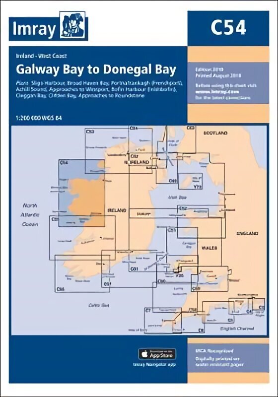 Imray Chart C54: Galway Bay to Donegal Bay New edition цена и информация | Grāmatas par veselīgu dzīvesveidu un uzturu | 220.lv