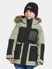 Didriksons bērnu ziemas parka Magnetit, pelēka melna цена и информация | Зимняя одежда для детей | 220.lv