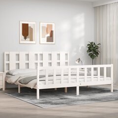 Каркас для кровати, 200x200 см, белый цена и информация | Кровати | 220.lv