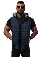 Tumši zila veste ar kapuci Naron JS/8M983/215-51526-XXL cena un informācija | Vīriešu vestes | 220.lv