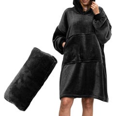 Pleds un džemperis ar kapuci vienā, melns cena un informācija | Oriģināli džemperi | 220.lv
