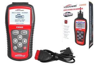 Konwei KW808 OBDII/EOBD диагностический сканер, диагностический инструмент цена и информация | ПОЛКА-ОРГАНИЗАТОР ДЛЯ ТЕЛЕФОНА В АВТОМОБИЛЬ | 220.lv