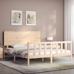 vidaXL gultas rāmis ar galvgali, 5FT, King size izmērs, masīvkoks цена и информация | Кровати | 220.lv