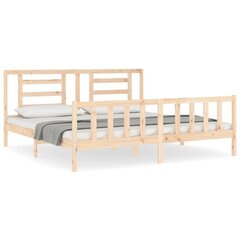 vidaXL gultas rāmis ar galvgali, 6FT, Super King size, masīvkoks цена и информация | Кровати | 220.lv