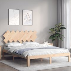 vidaXL gultas rāmis ar galvgali, 140x190 cm, masīvkoks цена и информация | Кровати | 220.lv